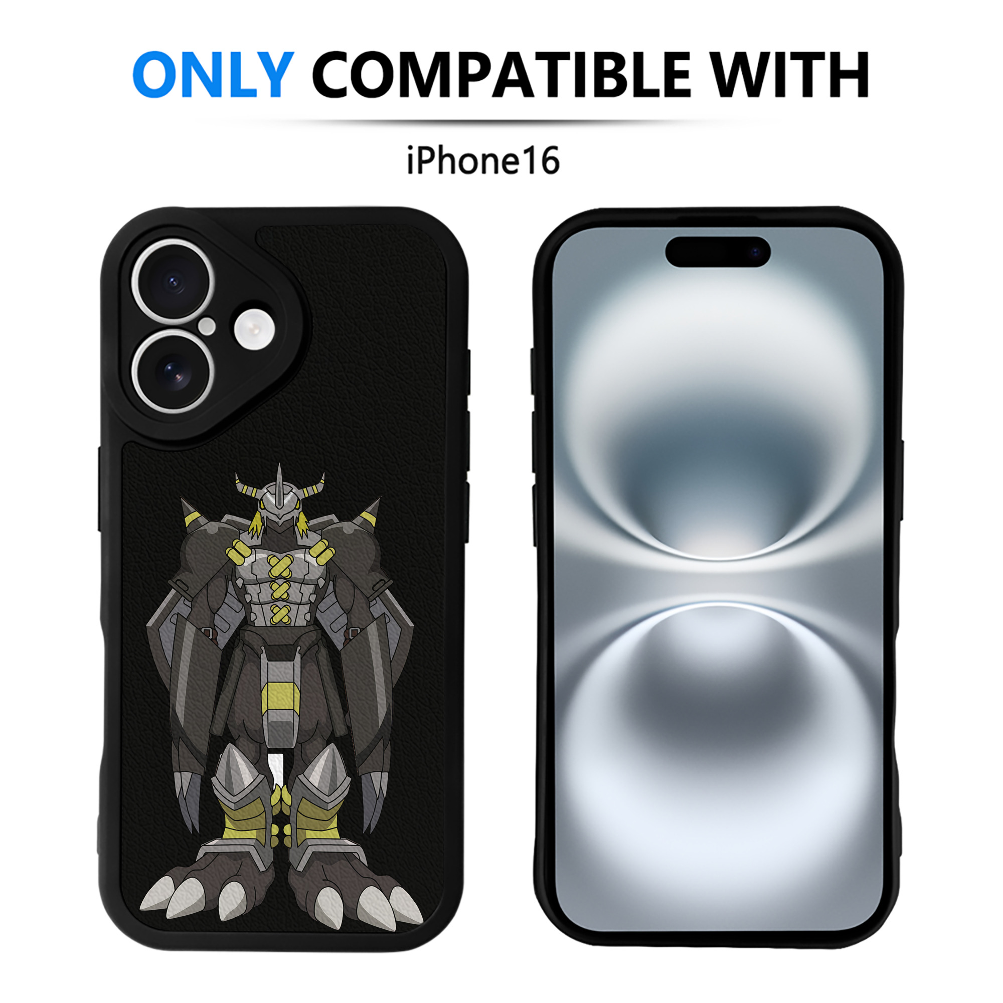 （画像用） Digimon デジタルモンスター/デジモン 【iPhone 16シリーズ対応】シリコンスマホケース（レザー調） 材質：シリコン